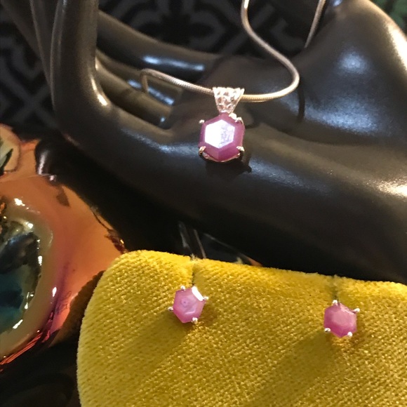 Raw Ruby & Sterling Set - Picture 6 of 16